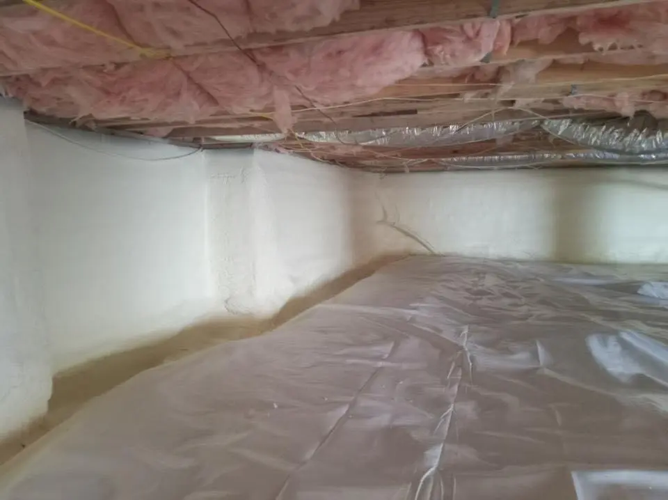 Crawl space encapsulation with closed-cell spray foam for Flat Roof Repair in Willard
